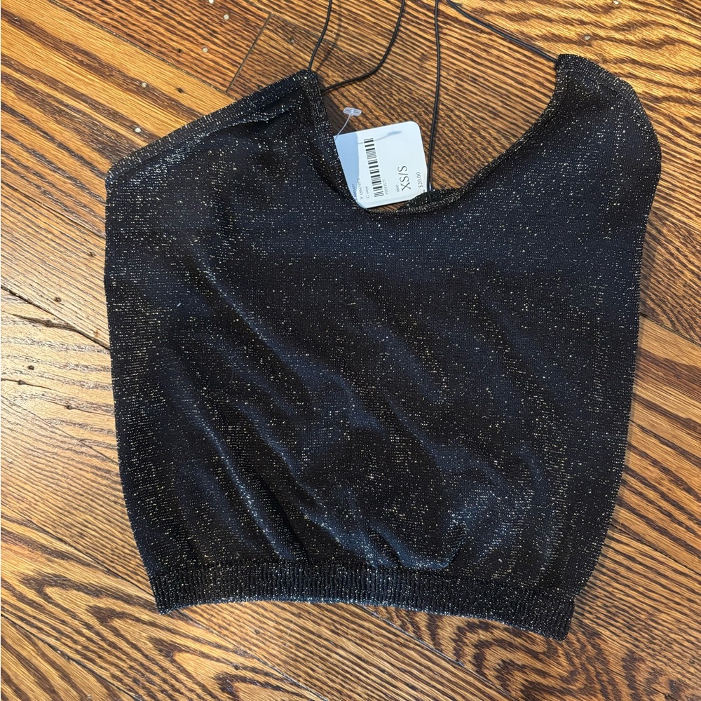 Black and Gold Glittery Top